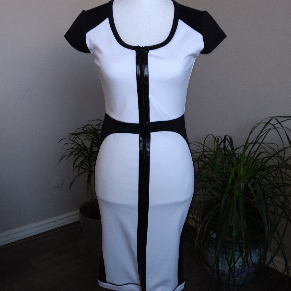 3 for $10 Miusol white dress with black accents